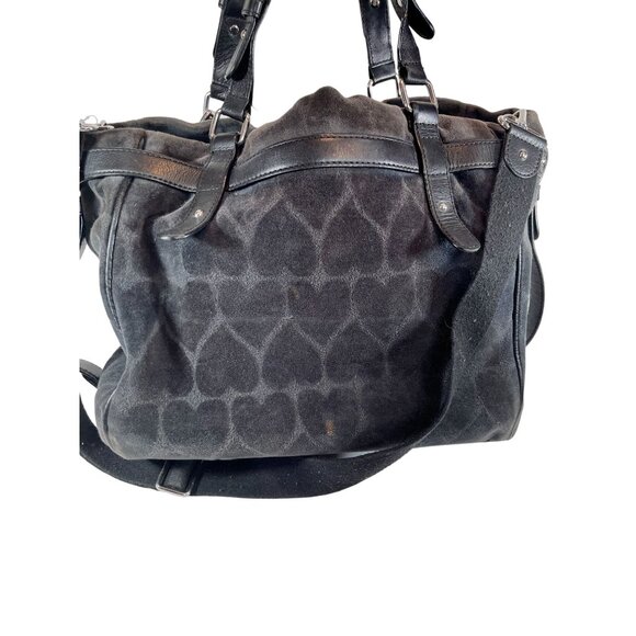 Juicy Couture Black Heart Jacquard Dearest Hobo Handbag With Charm & Adjustable - Picture 6 of 15